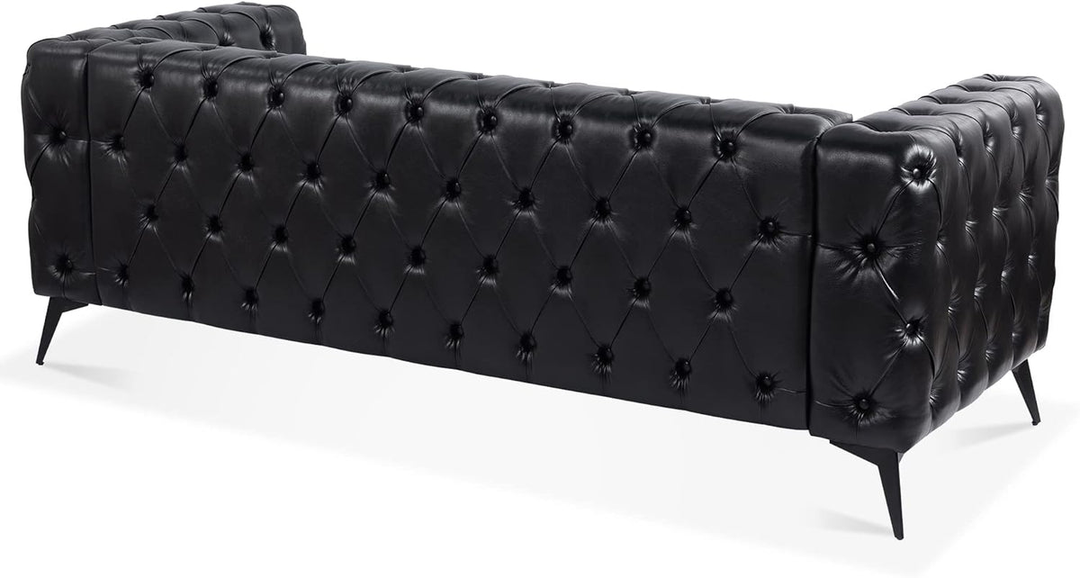 Comfy Couch Traditional Square Arm Sofa 84.06 Inch Width Removable Cushion 3 Seater I1412
