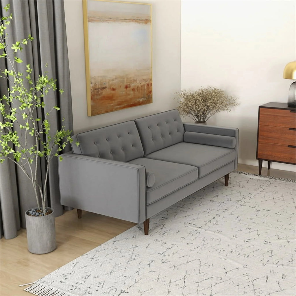 Gray Velvet Living Room Couch D593718