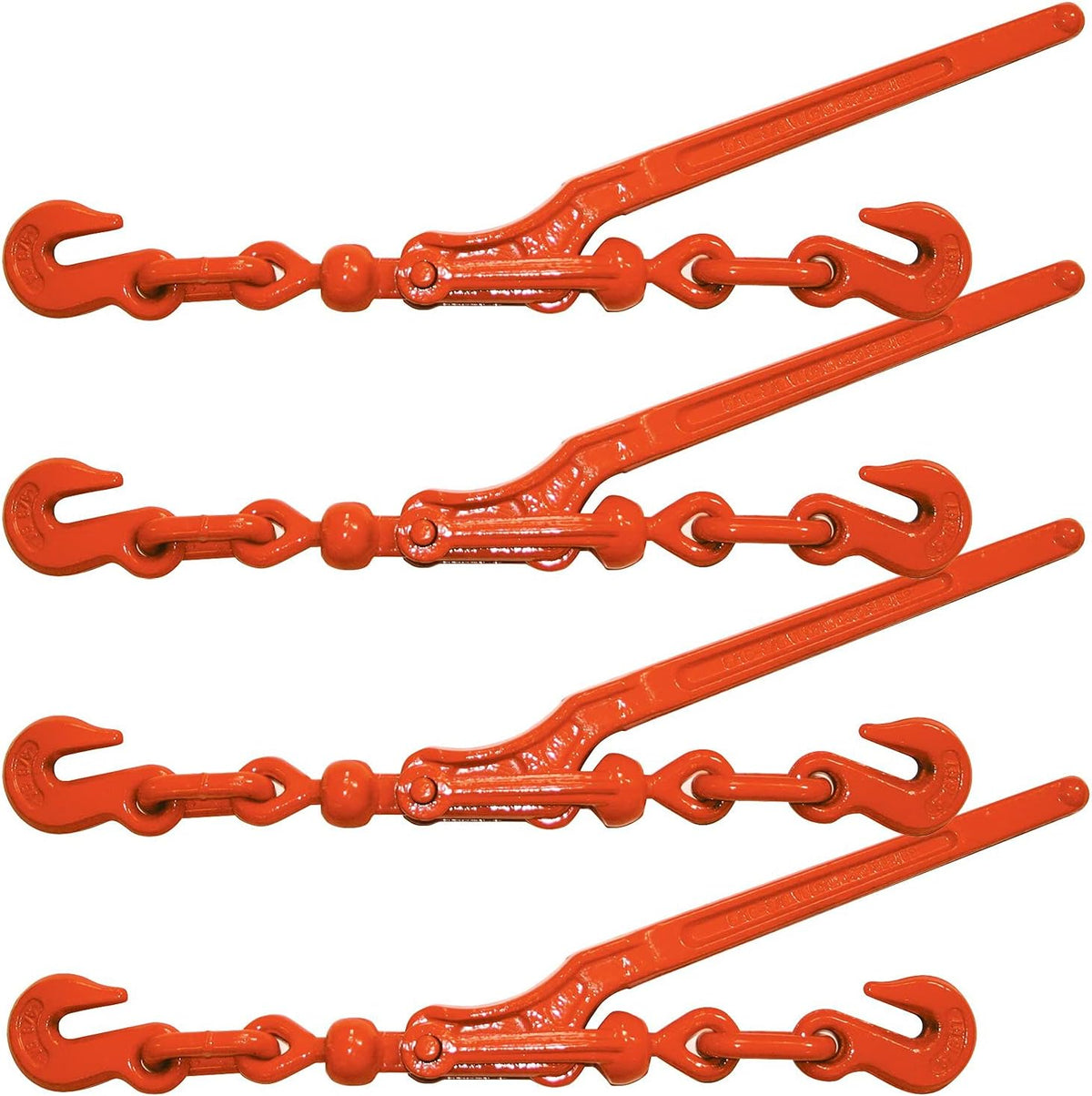 Load Binder with 2 Grab Hooks, 4 Pack, Lever Style, 5,400 Pound Safe Working Load B10827