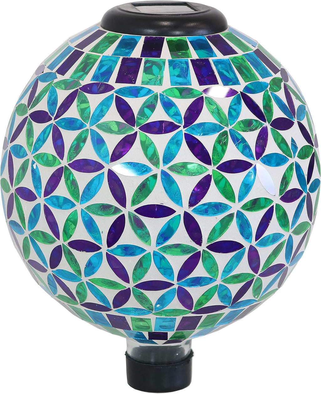 Blue 10-Inch Glass Mosaic Gazing Globe with Solar Light Z7860