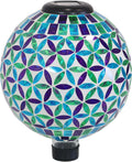 Blue 10-Inch Glass Mosaic Gazing Globe with Solar Light Z7860