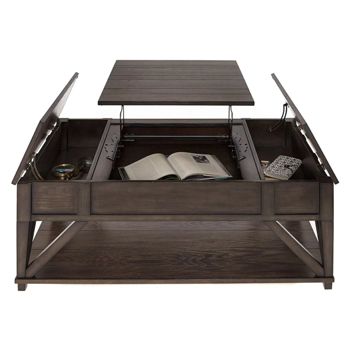 Wood Lift Top Coffee Table in Midnight Oak Brown O190
