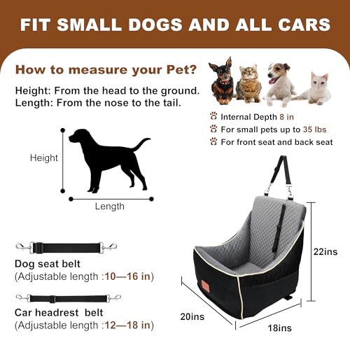 Black Memory Foam Dog Car Seat P314132