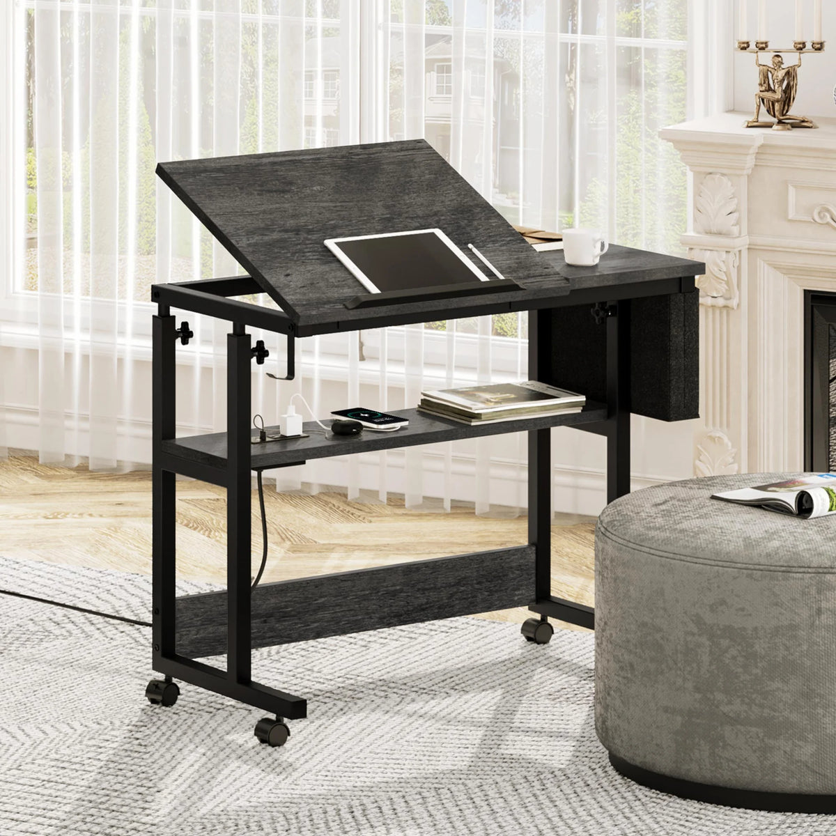 Adjustable Height Gray Standing Desk Z47846