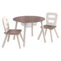 Gray Round Storage Table and 2 Chair Set L2159