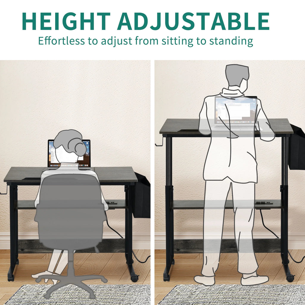 Adjustable Height Gray Standing Desk Z47846