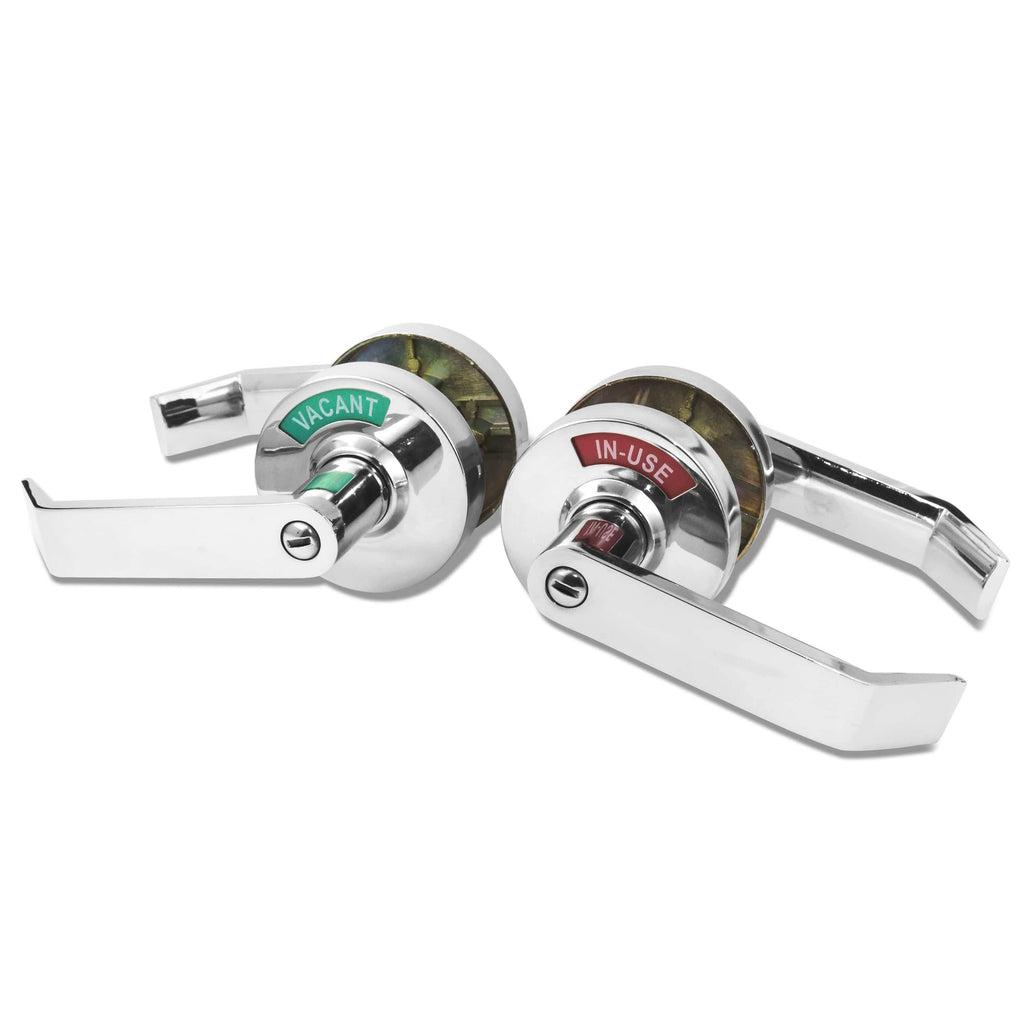 Commercial Grade Privacy Indicator Lock and Lever in Polished Chrome F663