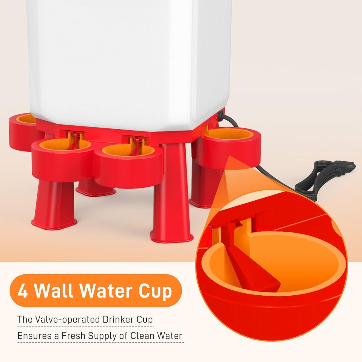 Heated 11L Plastic Poultry Chicken Waterer D478147