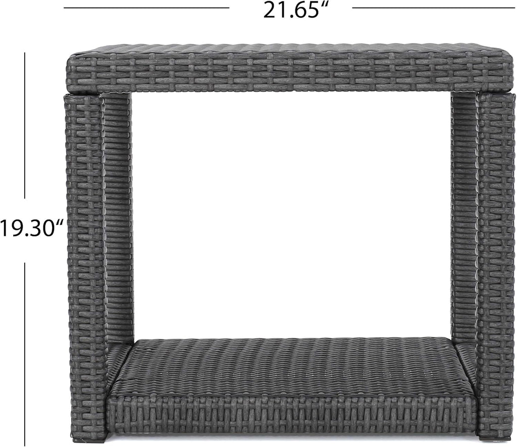 Grey Outdoor Wicker Accent Table E23138