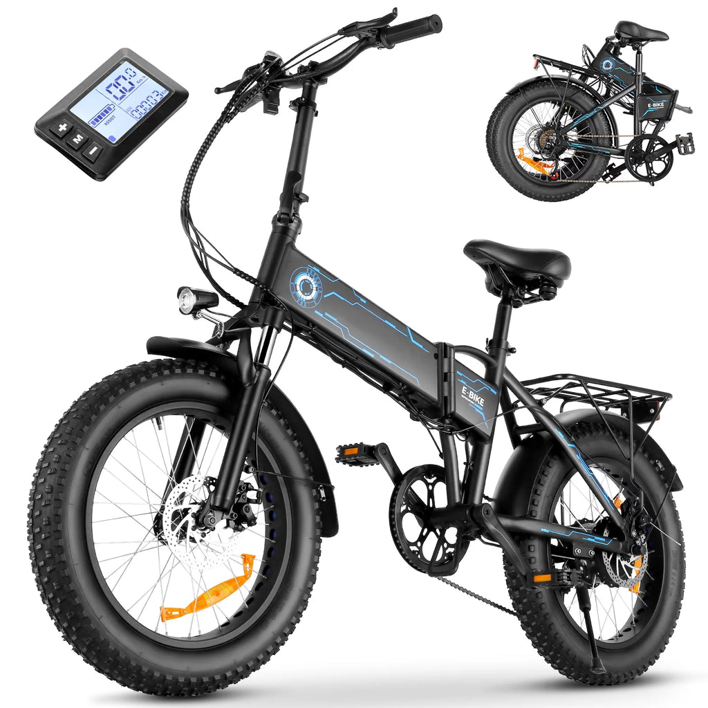 Foldable 20" x 4.0 Fat Tire Electric Bike with 500W Motor T9435