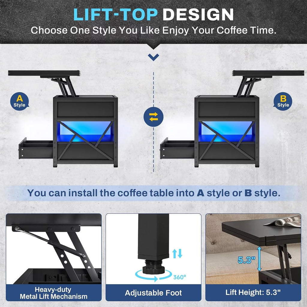 40" Lift Top Coffee Table with 2 Drawers Z254739