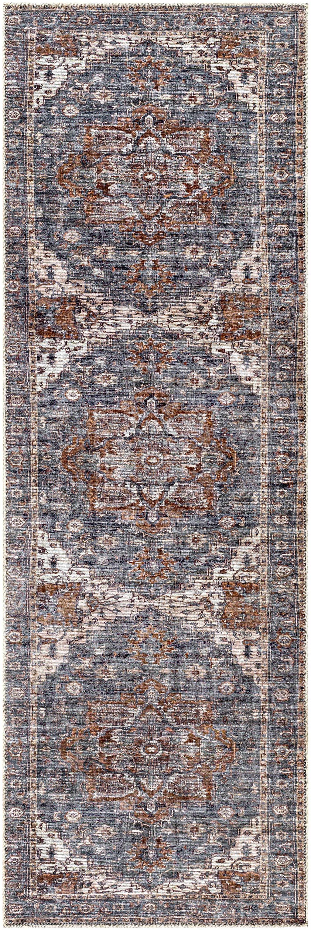 Machine Washable Area Rug Beige Brown Gray 8'10" x 12' W49508
