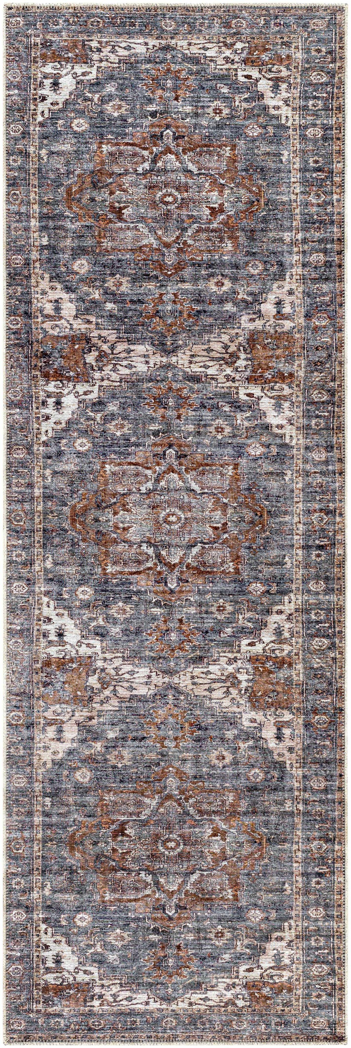Machine Washable Area Rug Beige Brown Gray 8'10" x 12' W49508