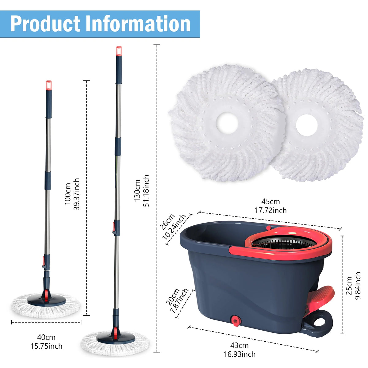 Green Spin Mop and Bucket with Wringer Set E911