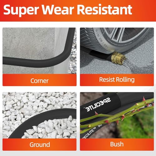 50 ft Heavy Duty Flexible Lightweight Kink-less Hybrid Rubber Garden Hose P427850