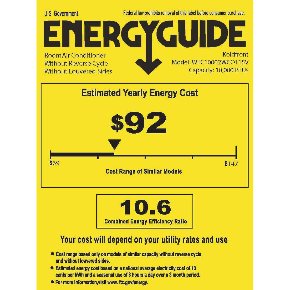10,000 BTU 115 Volts Through-the-Wall Air Conditioner P81290
