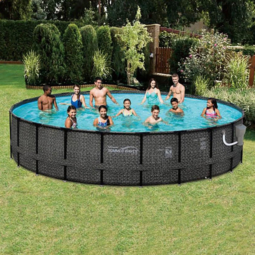 20ft x 48in Above Ground Frame Swimming Pool Set with Pump X876