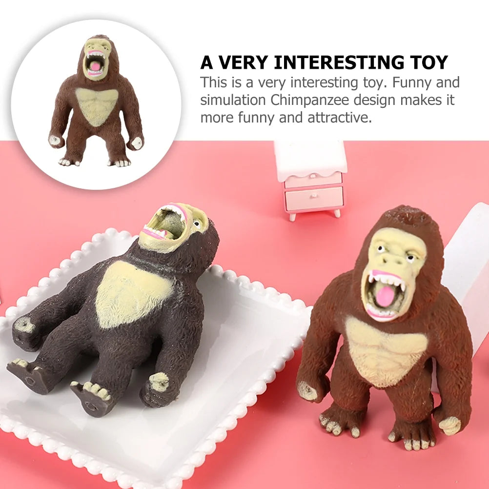 3 PCS Stretchy Toy Animal Gorilla Stress Elastic U6841