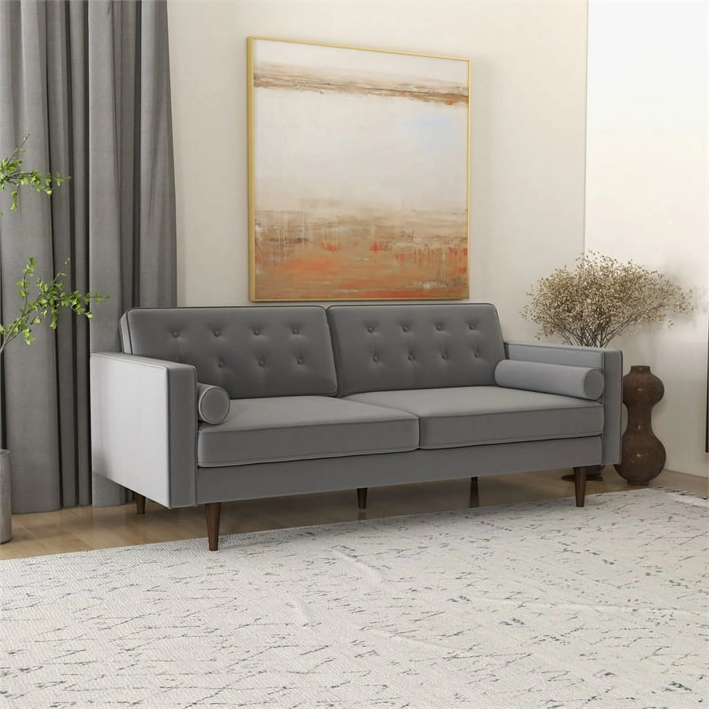 Gray Velvet Living Room Couch D593718