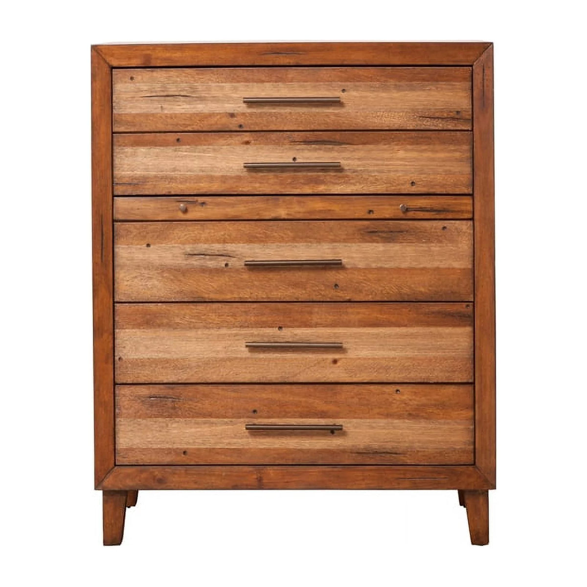 2-Piece Set with Full Headboard & 5 Drawer Chest in Toffee V877339