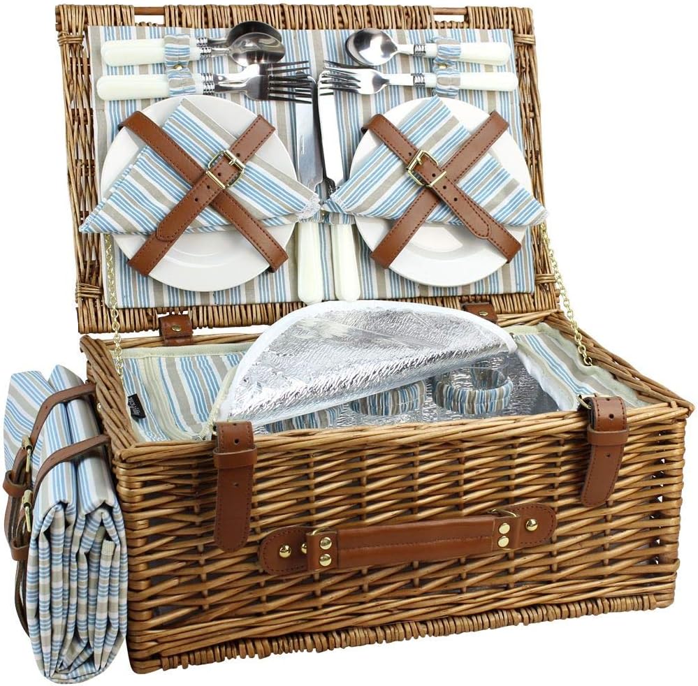 Wicker Picnic Basket Set for 4 Persons E6530