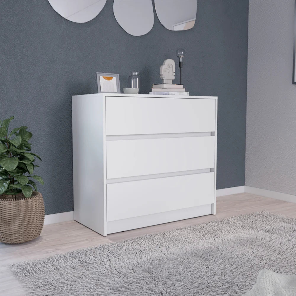 White Three Drawer Dresser X49100