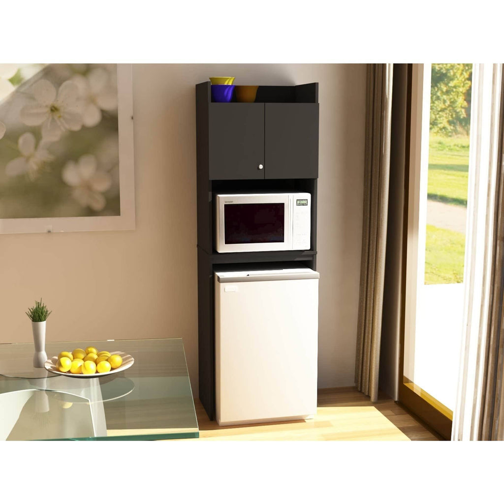 Black Over The Refrigerator Storage Cabinet M9894