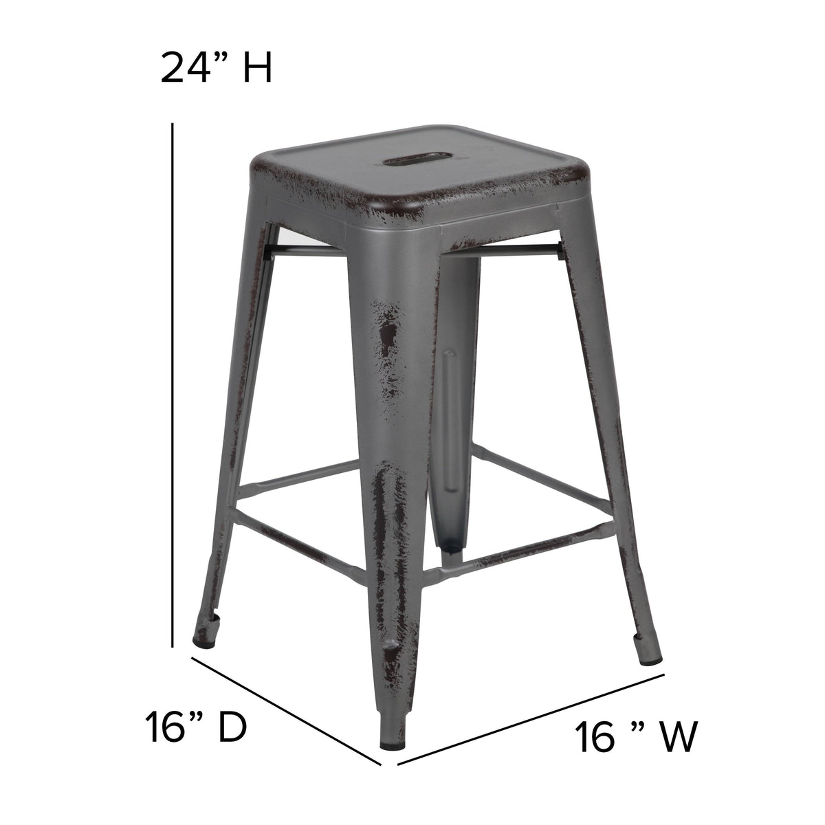 Orange Counter Height Stool Set of 4 K712467