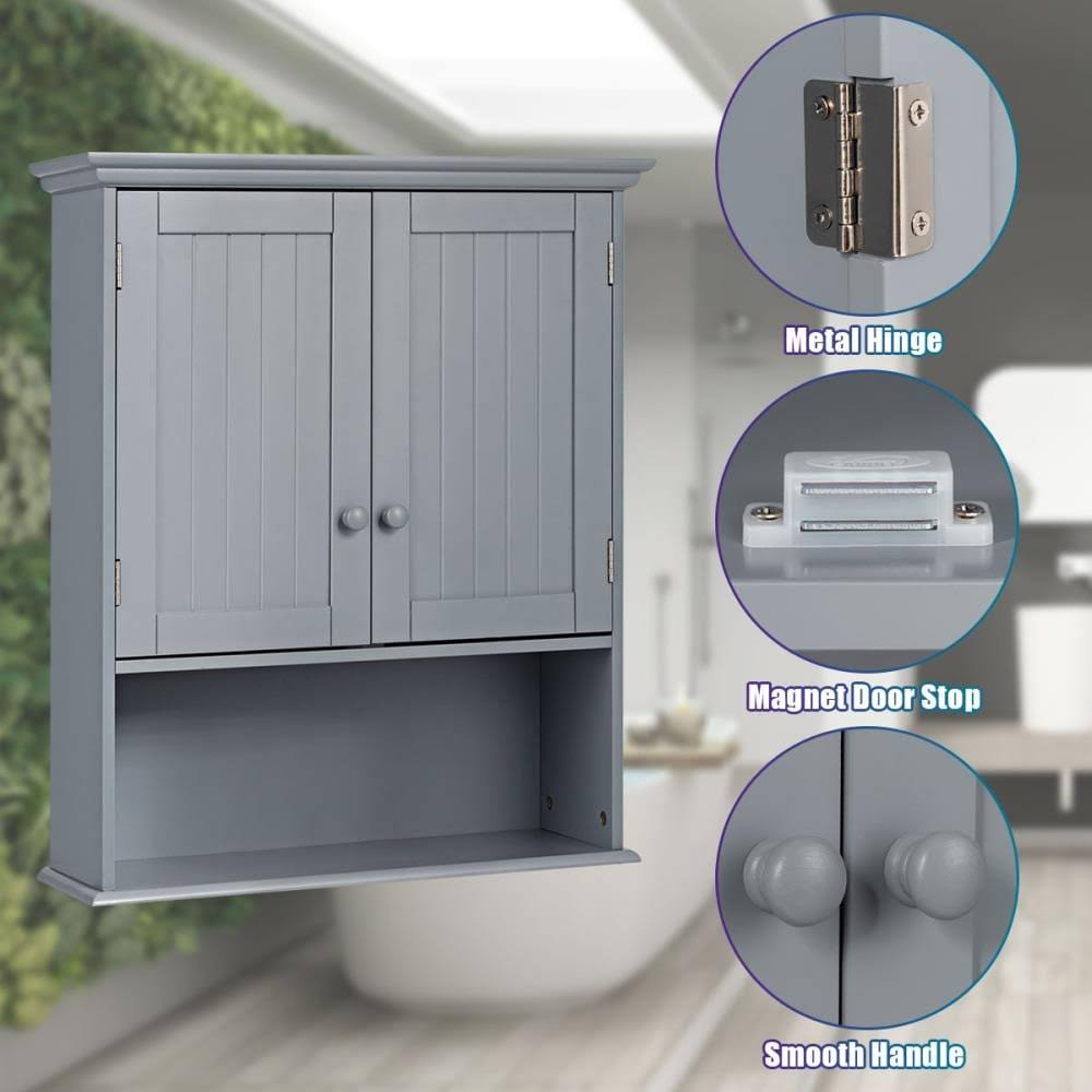 Gray Bathroom Wall Cabinet L91237