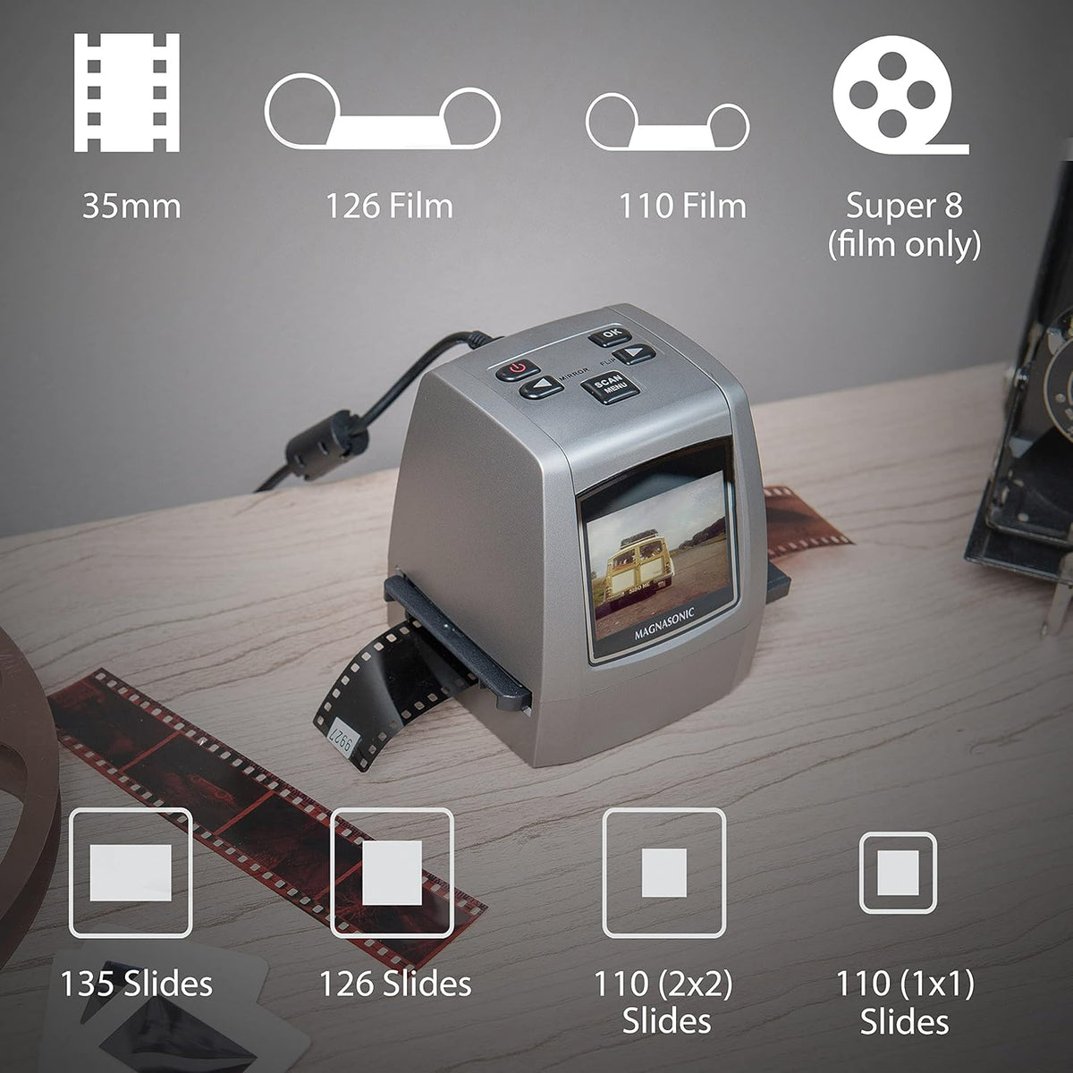 22MP Film Scanner with 2.4 Screen and 128MB Memory X8959