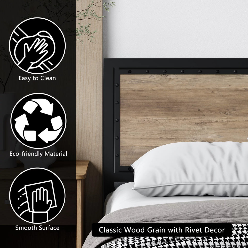 Queen Size Metal Platform Bed with 4 Storage Drawers E72701