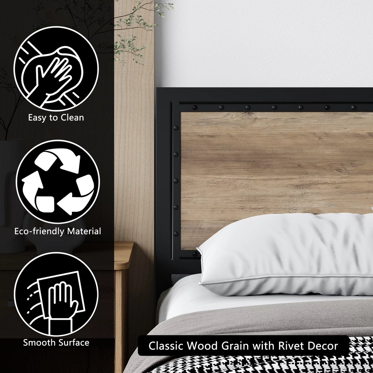 Queen Size Metal Platform Bed with 4 Storage Drawers E72701