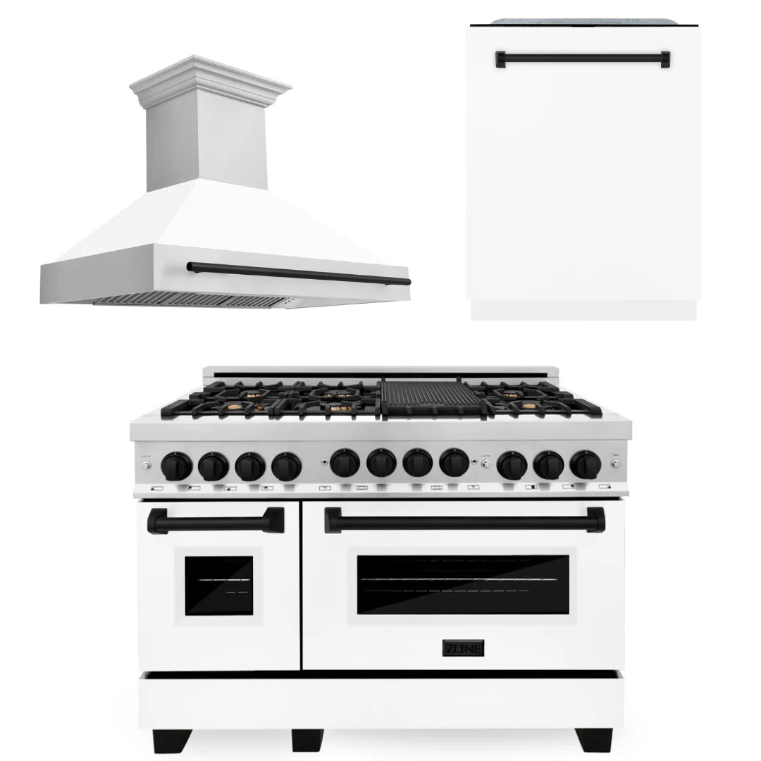 48 In. Gas Range, Range Hood, and Dishwasher L38291