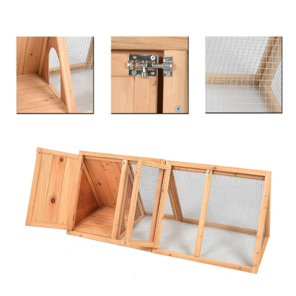 Wooden A-Frame Rabbit Hutch Chicken Coop X49671
