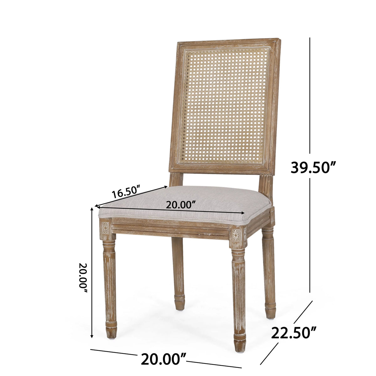 Light Gray Natural Wood Dining Chair Set of 2 J396220