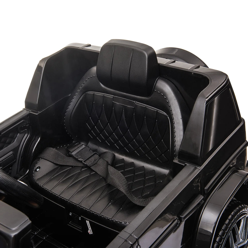 12V Battery Powered Ride On Car with Remote LED Lights Black K6275