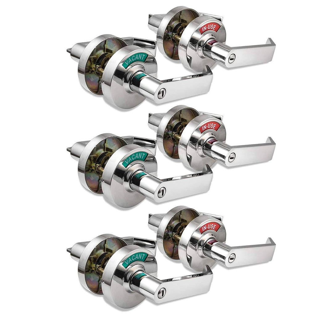Commercial Grade Privacy Indicator Lock and Lever in Polished Chrome F663