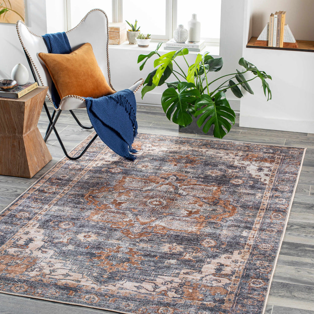 Machine Washable Area Rug Beige Brown Gray 8'10" x 12' W49508
