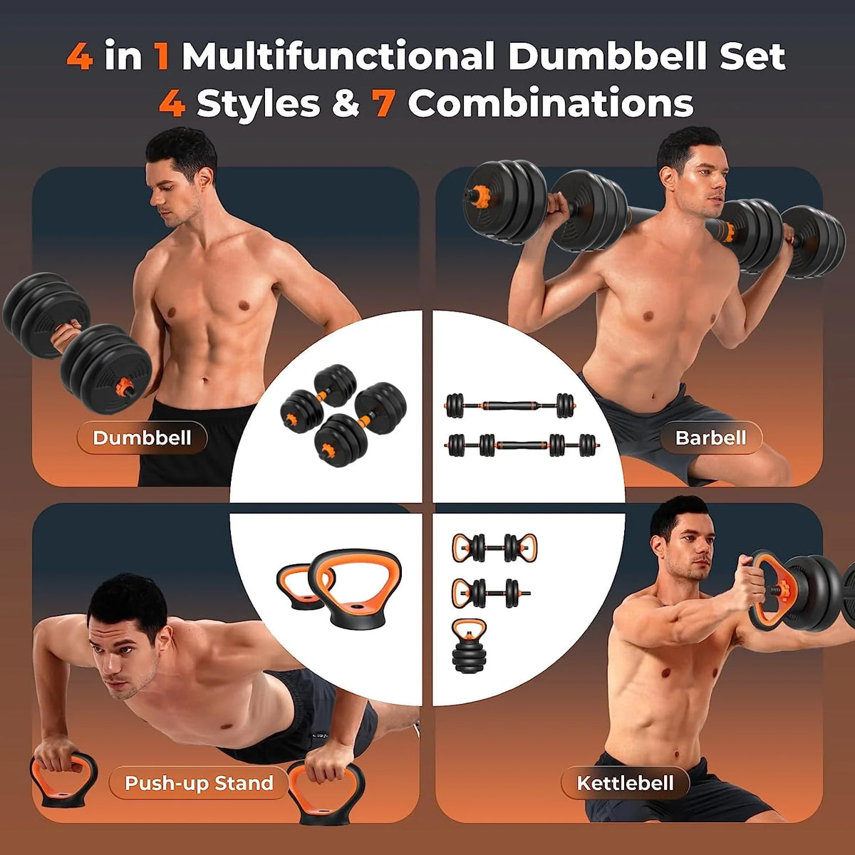 66LB Adjustable Weight Dumbbell Set U986