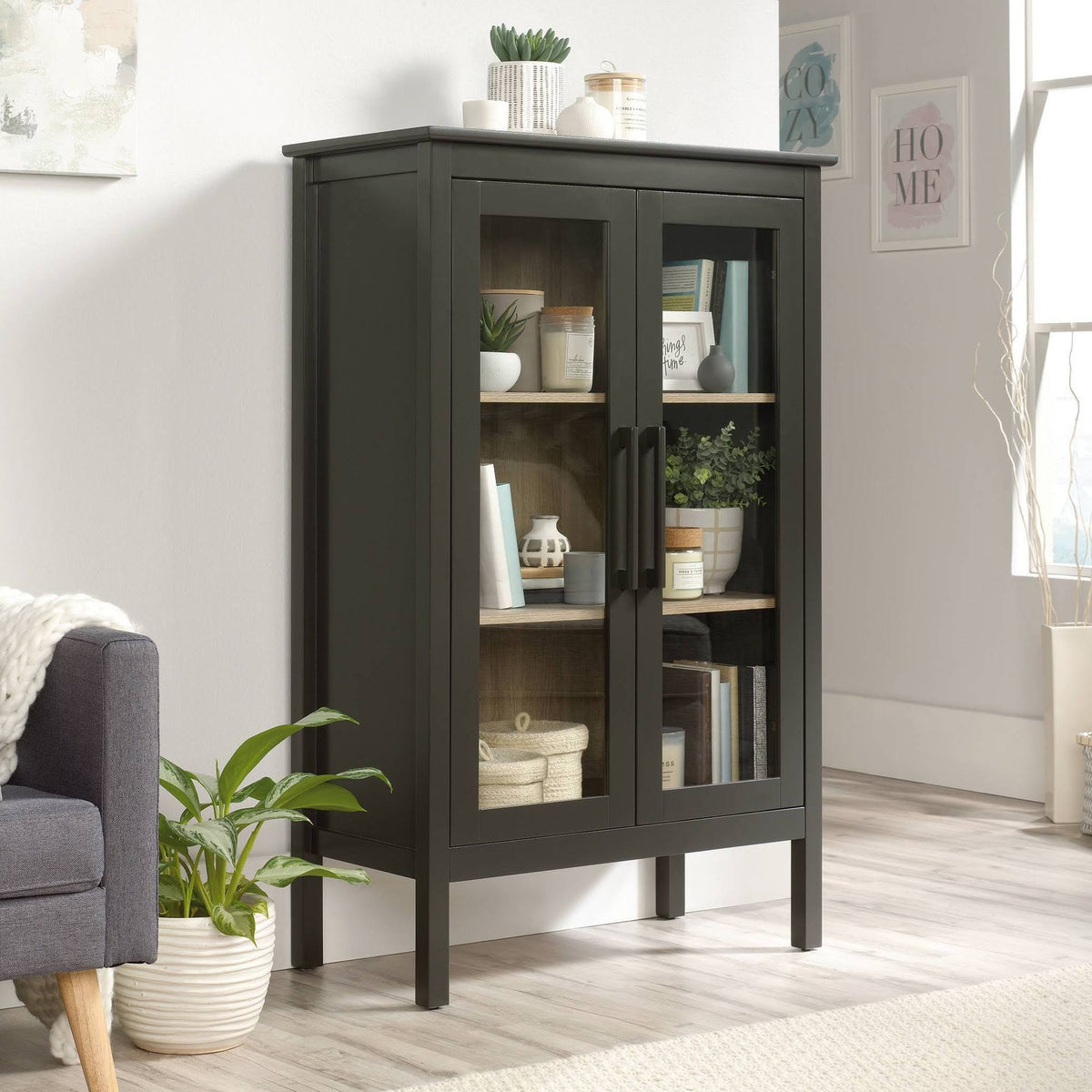 Slate Gray Display Cabinet K7555