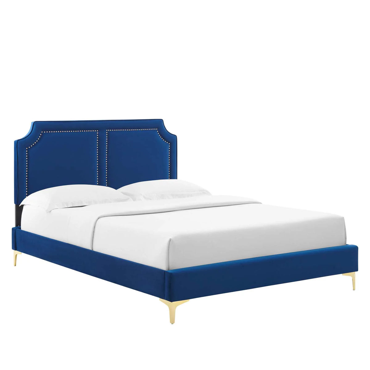 Navy Performance Velvet King Bed J30326
