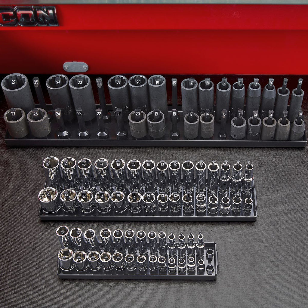 3 Piece Black Metric Socket Tray X83750
