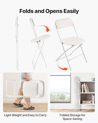 4 Pack Folding Plastic Chairs with Metal Frame L2812