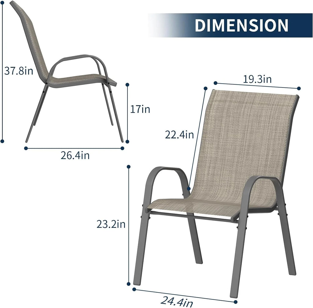 Brown Set of 4 Stackable Patio Chairs X817146