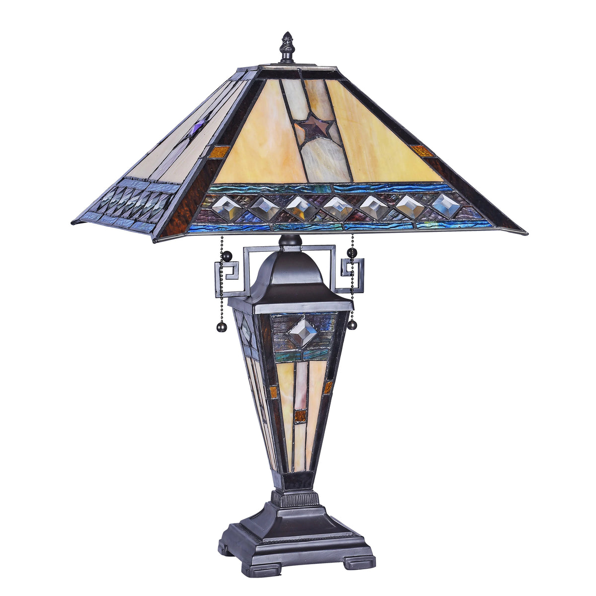 Tiffany-Style 1 Light Double Lit Table Lamp 16" Wide C815