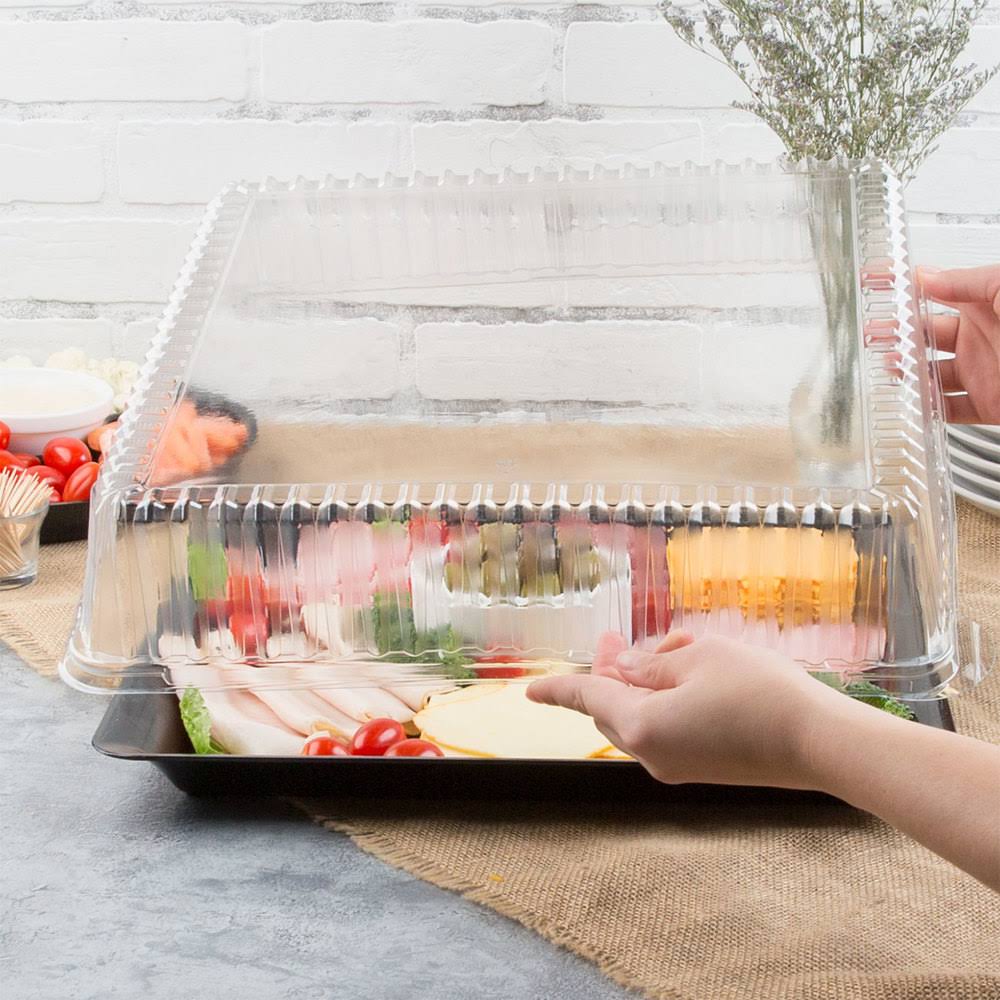 Clear Plastic Square Dome Lid - 40/Case B35202
