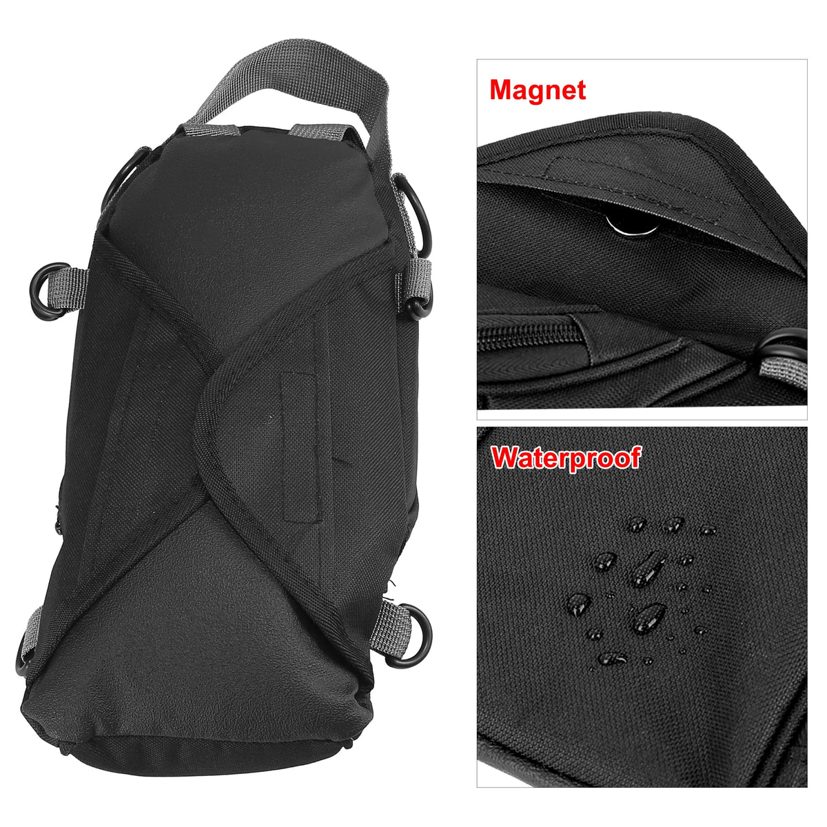 Black Waterproof Magnetic Motorcycle Tank Bag U87235