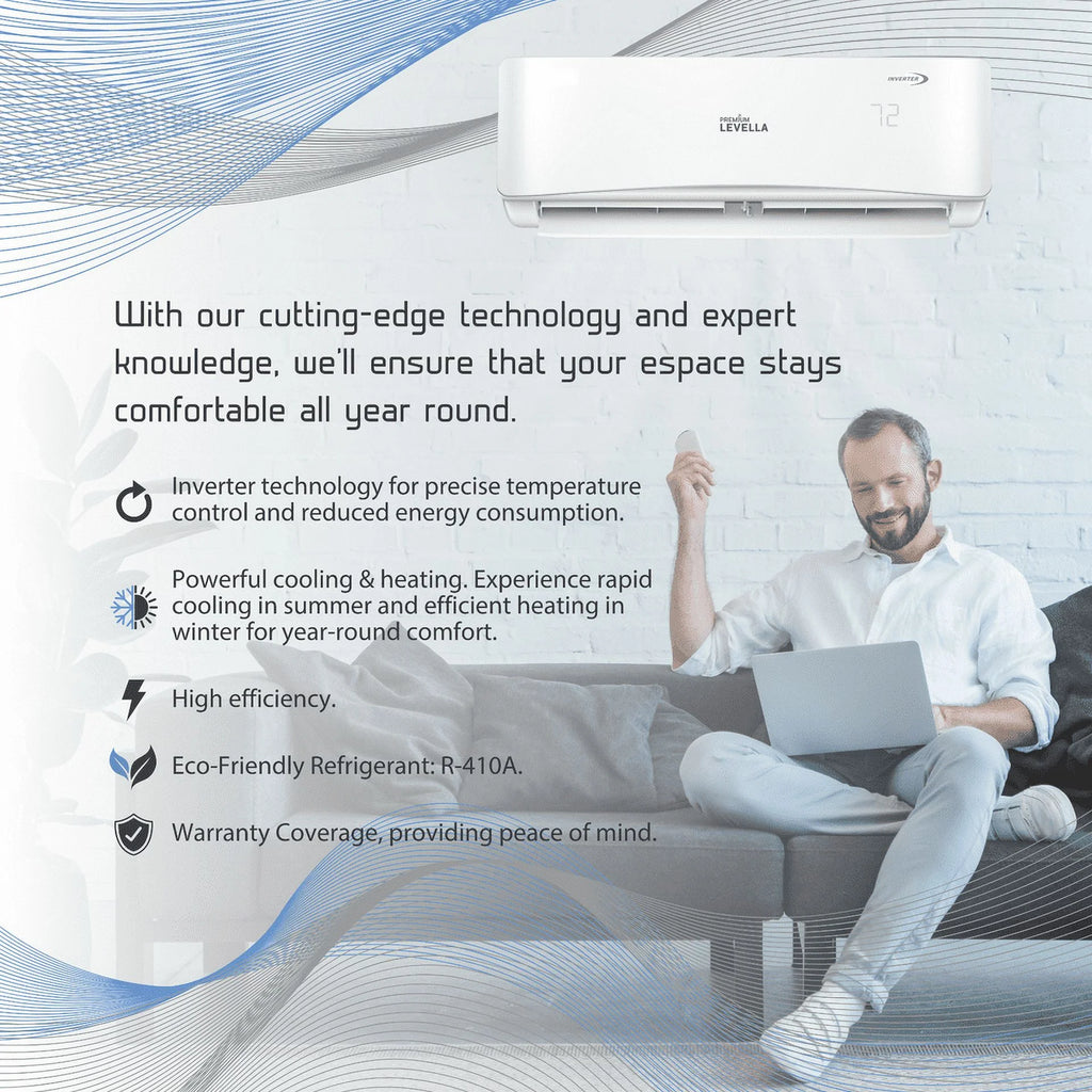 24000 Btu 18.5 SEER2 Inverter Mini Split Air Conditioner Heat Pump 220V D79909