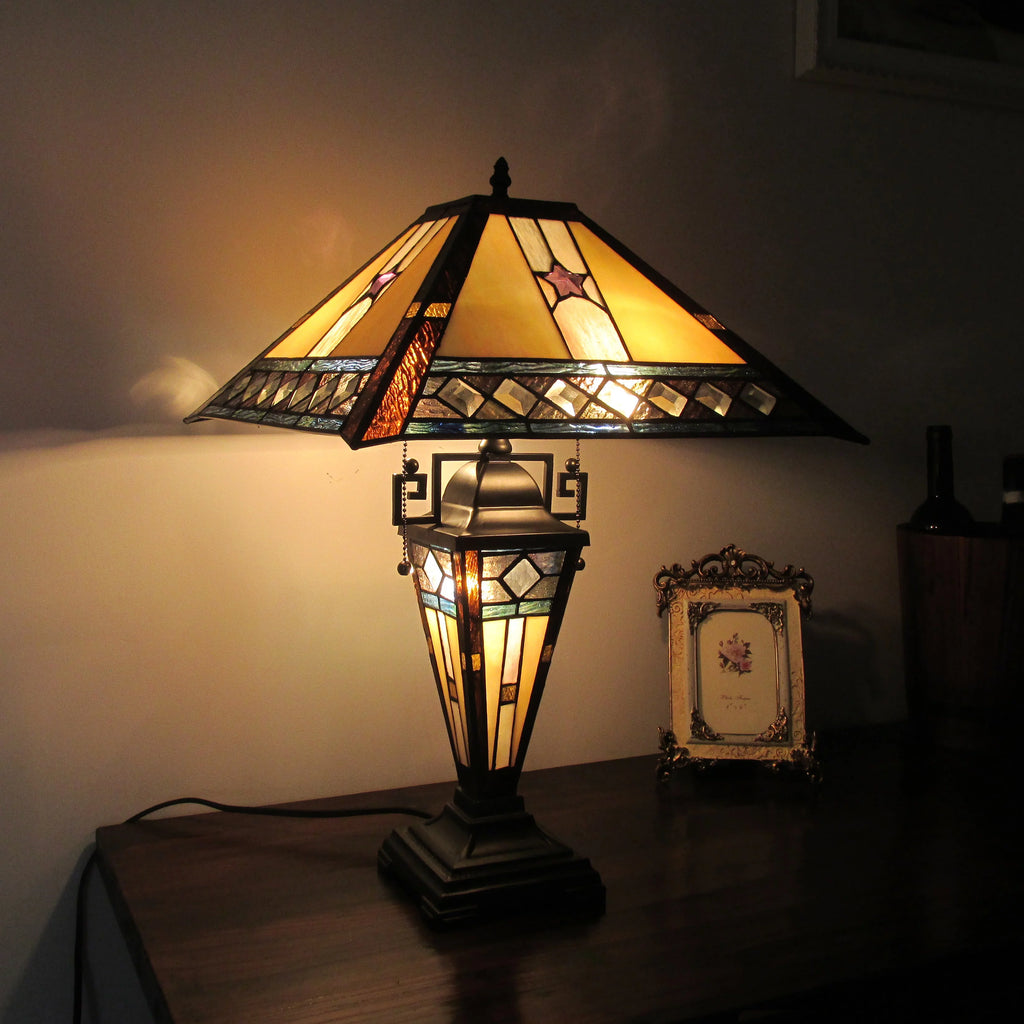 Tiffany-Style 1 Light Double Lit Table Lamp 16" Wide C815