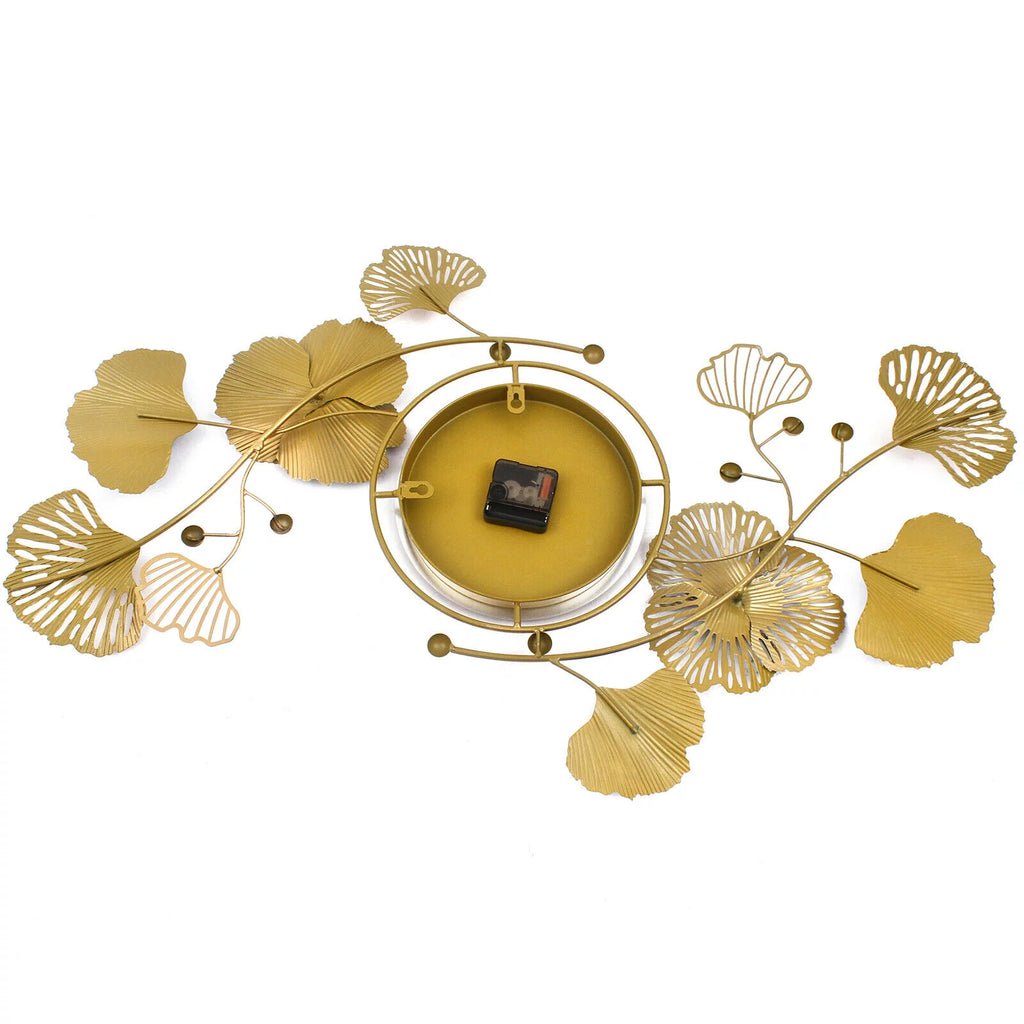 Ginkgo Leaf Wall Clock 90*45cm Mute Battery Operated Q99561